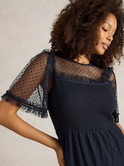 White Stuff Blue Nova Tulle Dress - Image 4 of 6