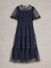White Stuff Blue Nova Tulle Dress - Image 5 of 6