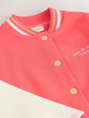 Baker by Ted Baker Coral Pink Varsity Back Print Bomber Jacket - Image 13 of 13