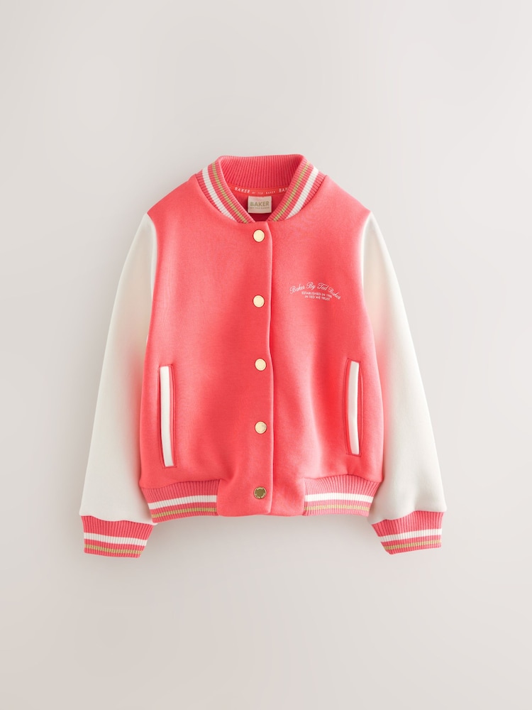 Buy Baker by Ted Baker Coral Pink Varsity Back Print Bomber Jacket
