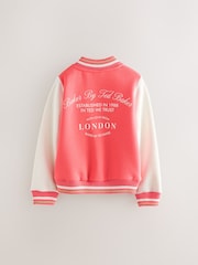 Baker by Ted Baker Coral Pink Varsity Back Print Bomber Jacket - Image 8 of 13