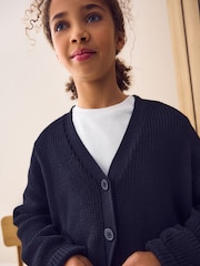 Black Cotton Rich Boxy School CardiganS (3-18yrs) - Image 4 of 8