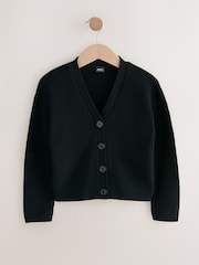 Black Cotton Rich Boxy School CardiganS (3-18yrs) - Image 5 of 8