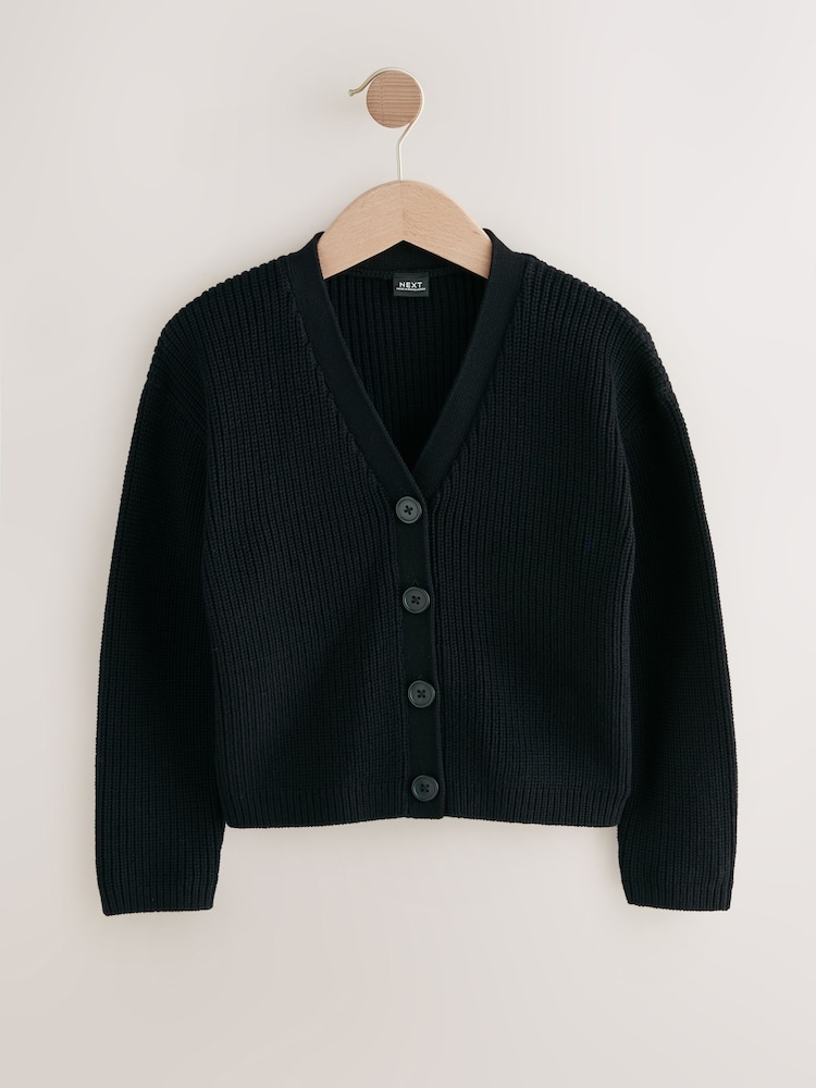 Buy Black Cotton Rich Boxy School CardiganS (3-18yrs) from Next