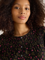 White Stuff Black Daniella Shirred Top - Image 3 of 6