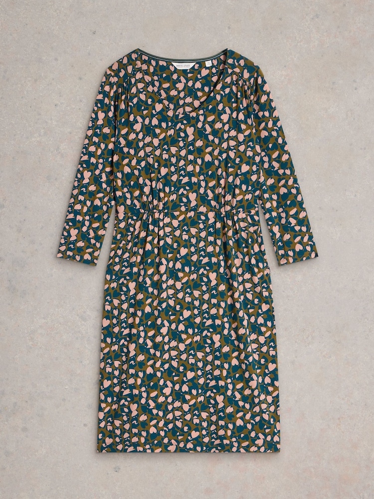 White Stuff Green Tallie Jersey Dress - Image 6 of 6