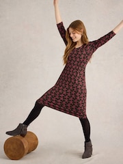 White Stuff Pink Tallie Jersey Dress - Image 3 of 6