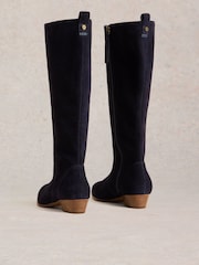White Stuff Blue Wide Fit Suede Knee High Boots - Image 3 of 4