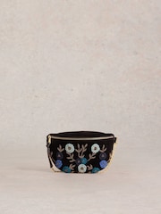 White Stuff Black Mini Sebby Party 100% Cotton Sling Bag - Image 1 of 4