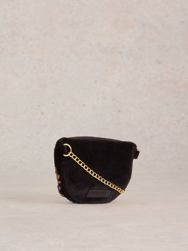 White Stuff Black Mini Sebby Party 100% Cotton Sling Bag - Image 2 of 4 White Stuff Black Mini Sebby Party 100% Cotton Sling Bag - Image 2 of 4
