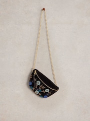 White Stuff Black Mini Sebby Party 100% Cotton Sling Bag - Image 3 of 4