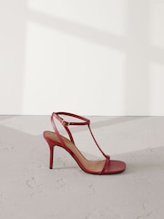 Red Signature Premium Leather Skinny Strap Heeled Sandals - Image 2 of 6