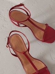 Red Signature Premium Leather Skinny Strap Heeled Sandals - Image 6 of 6