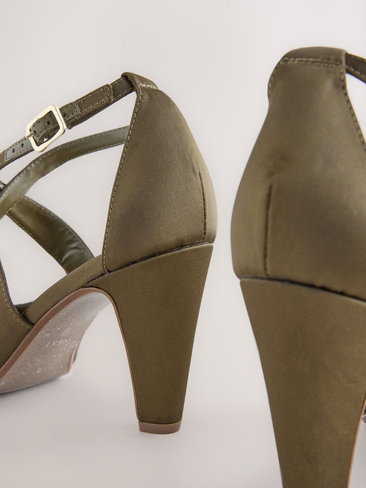 open lace back dress Amazon.com | FOWT Women Exquisite Buckle Strap Loafers Closed Pointed Toe  Pumps Mid High Chunky Heels Loafers Dress Office Shoes Size 4 Dark Green main image 1