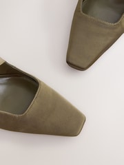 Olive Green Forever Comfort® Cross-Over Point Toe Court Heels - Image 4 of 5