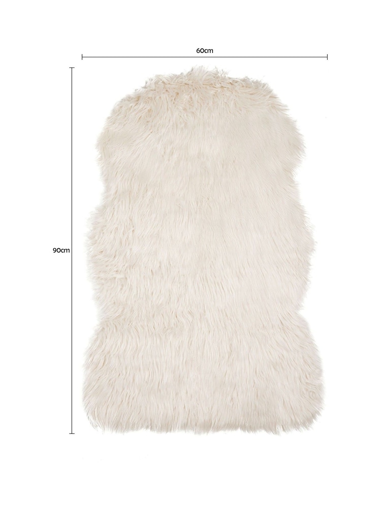 BHS Ivory Faux Fur Rug - Image 6 of 6