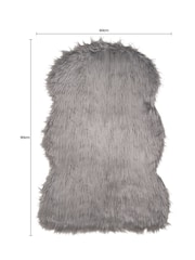 BHS Grey Faux Fur Rug - Image 6 of 6