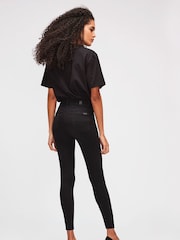 7 For All Mankind Aubrey Alto Rise Skinny Black Jeans - Imagen 2 de 7