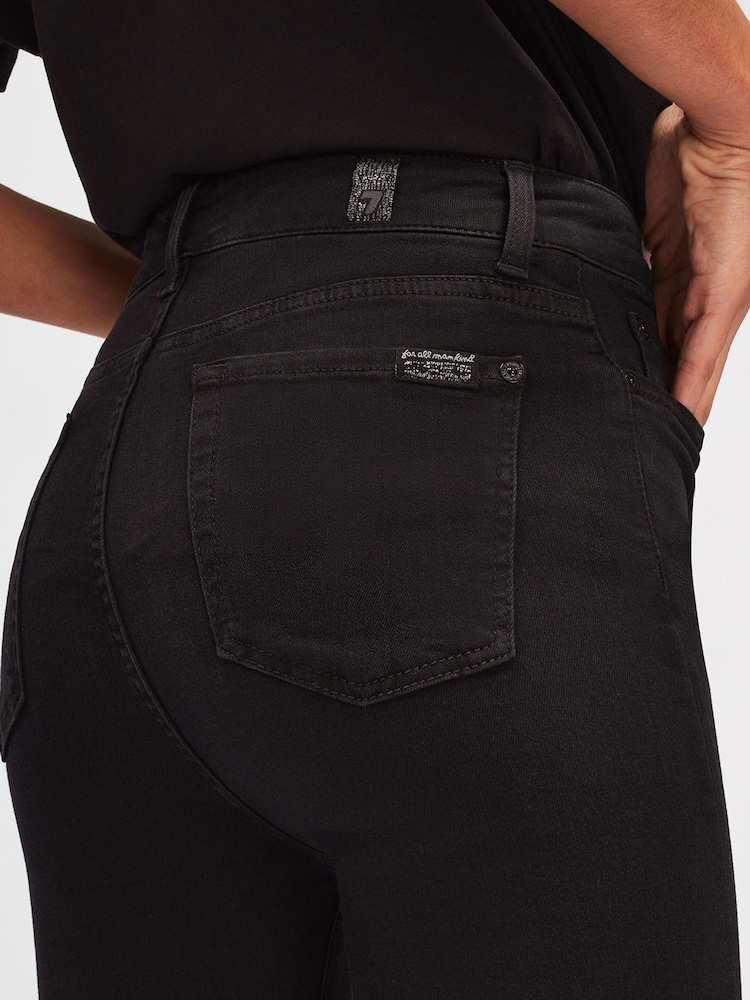 7 For All Mankind Aubrey High Rise Skinny Black Jeans - Image 6 of 7