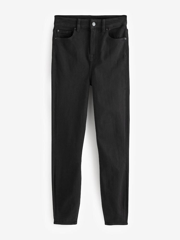 7 For All Mankind Aubrey Alto Rise Skinny Black Jeans - Imagen 7 de 7