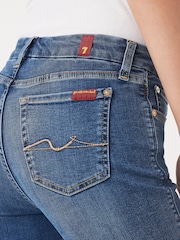 7 For All Mankind Mid Blue Rise Kimmie Bair Straight Fit Jeans - Imagen 3 de 4