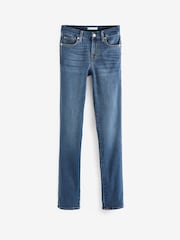 7 For All Mankind Mid Blue Rise Kimmie Bair Straight Fit Jeans - Imagen 4 de 4