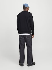 JACK & JONES Black Relaxed Fit Polo Sweatshirt - Image 2 of 5