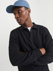JACK & JONES Black Relaxed Fit Polo Sweatshirt - Image 3 of 5