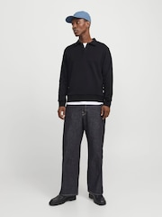JACK & JONES Black Relaxed Fit Polo Sweatshirt - Image 4 of 5