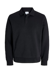 JACK & JONES Black Relaxed Fit Polo Sweatshirt - Image 5 of 5
