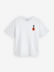 JACK & JONES White Japanese Inspired Back Print 100% Cotton T-Shirt - Image 1 of 2