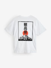 JACK & JONES White Japanese Inspired Back Print 100% Cotton T-Shirt - Image 2 of 2