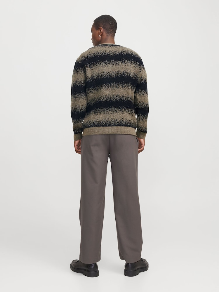 JACK & JONES Grey Jacquard Knit Crew Neck Jumper - Image 2 of 7