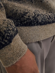 JACK & JONES Grey Jacquard Knit Crew Neck Jumper - Image 5 of 7