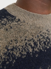 JACK & JONES Grey Jacquard Knit Crew Neck Jumper - Image 6 of 7