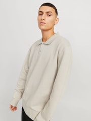 JACK & JONES Grey Relaxed Fit Polo Sweatshirt - Image 5 of 7