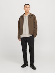 JACK & JONES Grey Relaxed Fit Polo Sweatshirt - Image 6 of 7