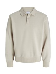 JACK & JONES Grey Relaxed Fit Polo Sweatshirt - Image 7 of 7