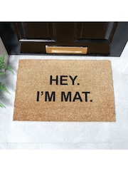 Artsy Mats Natural and Black I'm Mat Doormat - Image 1 of 12