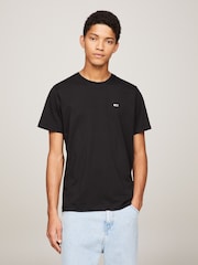 Tommy Jeans Black Slim Jersey 100% Cotton T-Shirt - Image 1 of 9