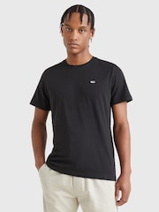 Tommy Jeans Black Slim Jersey 100% Cotton T-Shirt - Image 7 of 9