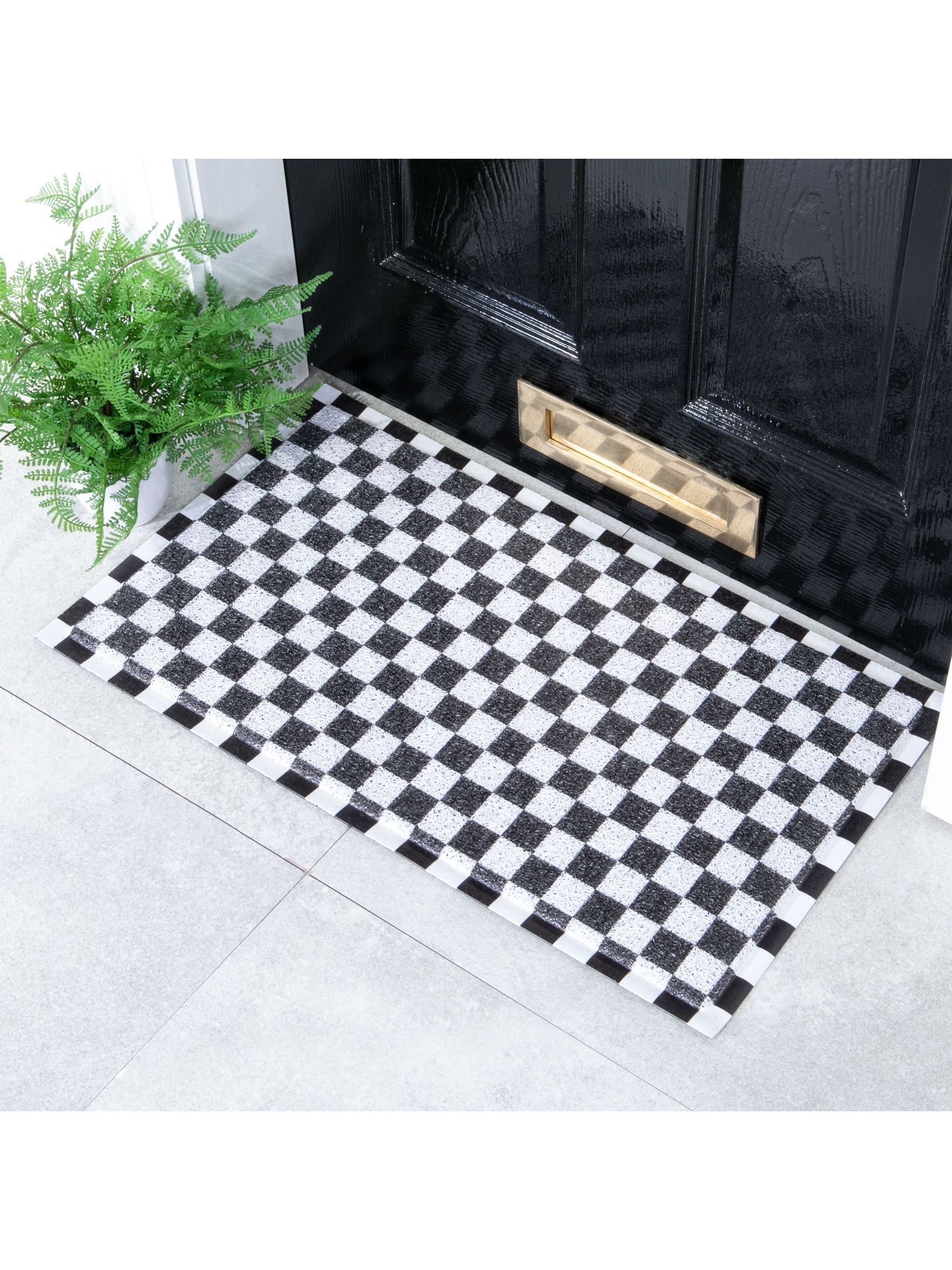 Artsy Mats Black Check Doormat