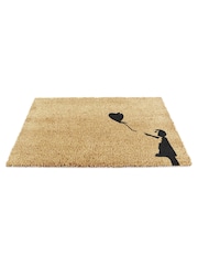 Artsy Mats Natural and Black Girl with a Balloon Graffiti Doormat - Image 10 of 12