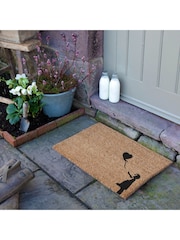 Artsy Mats Natural and Black Girl with a Balloon Graffiti Doormat - Image 2 of 12