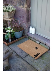 Artsy Mats Natural and Black Girl with a Balloon Graffiti Doormat - Image 5 of 12