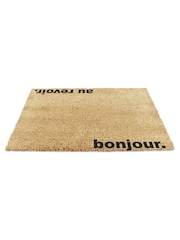 Artsy Mats Natural and Black Bonjour, Au Revoir Doormat - Image 10 of 12
