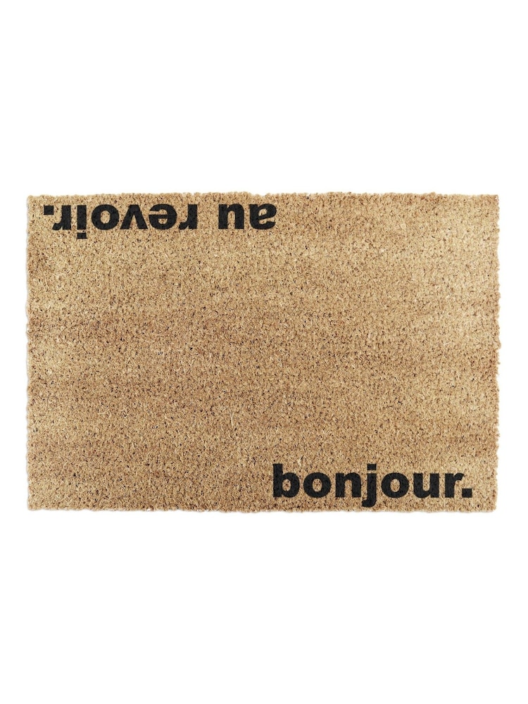 Artsy Mats Natural and Black Bonjour, Au Revoir Doormat - Image 12 of 12