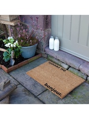Artsy Mats Natural and Black Bonjour, Au Revoir Doormat - Image 2 of 12
