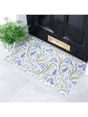 Artsy Mats Blue Bluebells Pattern Doormat - Image 1 of 3