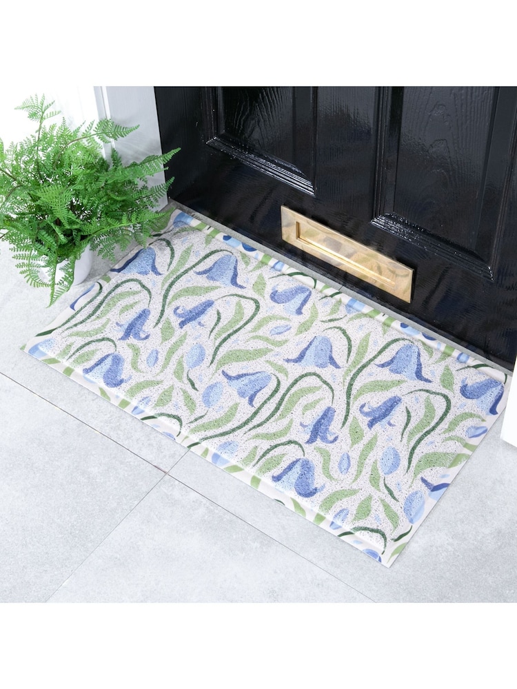 Artsy Mats Blue Bluebells Pattern Doormat - Image 1 of 3